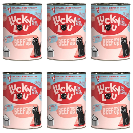 ZESTAW Lucky Lou Lifestage Adult drób i wołowina 6 x 400 g