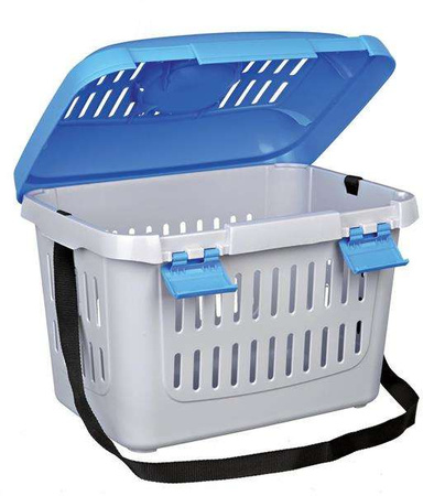 Box transportowy Midi-Capri, 44 × 33 × 32 cm, ciemnoszary/jasnoniebieski, do 1,1kg