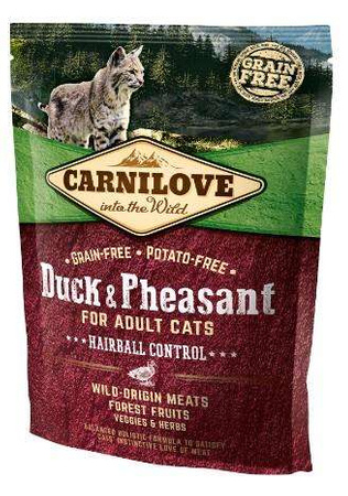 Carnilove duck & pheasant hairball control sucha karma dla kota 0,4 kg, 2 kg