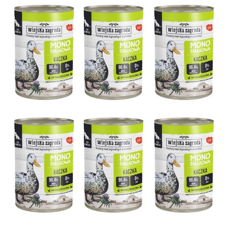 ZESTAW Wiejska Zagroda Monobiałkowa kaczka dla psa 6 x 400 g