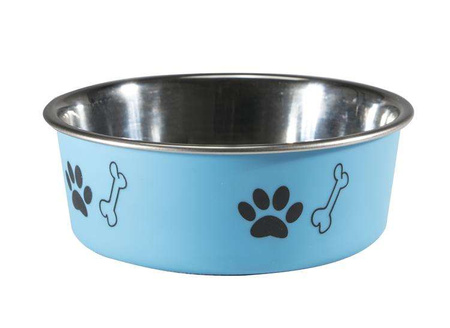 Miska antypoślizgowa z nadrukiem, niebieska, M (0,45 l)