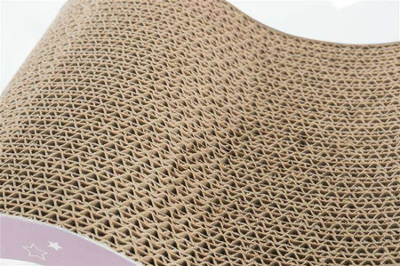 Drapak kartonowy Junior fala, 38 × 7 × 18 cm, liliowy/miętowy