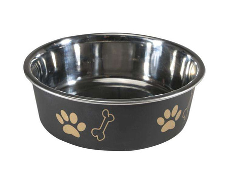 Miska antypoślizgowa z nadrukiem, czarna, M (0,45 l)