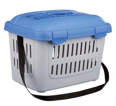 Box transportowy Midi-Capri, 44 × 33 × 32 cm, ciemnoszary/jasnoniebieski, do 1,1kg