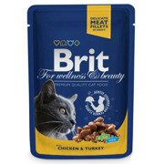 Brit cat for wellness & beauty kurczak z indykiem 100g