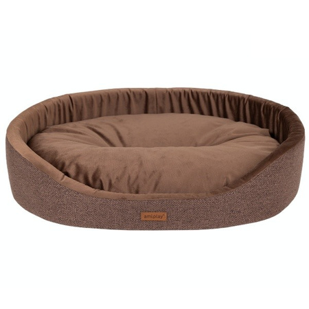 amiplay Siena legowisko owalne dla psa brązowe M
