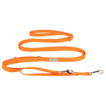 amiplay Samba 8in1 pomarańczowa smycz regulowana L