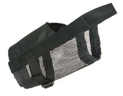 Kaganiec z siatką, dla psa, poliester, czarny, L-XL, dł. pyska 24-34 cm, szer. paska 6,4 cm