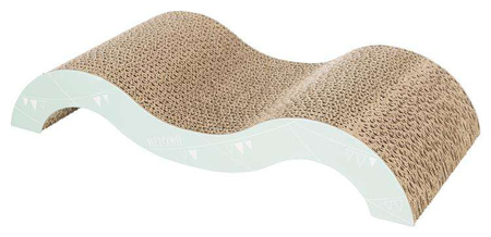 Drapak kartonowy Junior fala, 38 × 7 × 18 cm, liliowy/miętowy