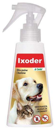 DermaPharm Ixoder Spray odstraszający kleszcze i komary dla psa i kota 100ml