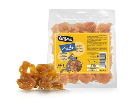 Pausesnack przysmak dla psa, miękkie krążki z kurczaka 500g