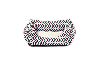 Legowisko dla psa, czerwono/zielone paski, 47x37cm,