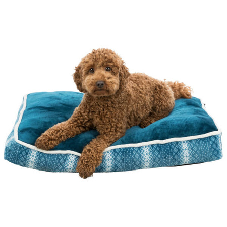 Poduszka Lumi, prostokątna, 70 x 50 cm, petrol/biała