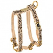 Szelki dla psa, Wild Tiger, beżowe, skórzane mosiądz, M 16mm/ob. szyi 30-50cm ob. klatki 40-70cm