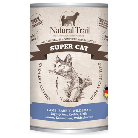 Natural trail super cat jagnięcina królik dzik dla kota 200 g, 400 g