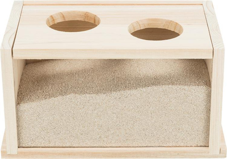 Basen do kąpieli piaskowych, dla myszy/chomików, drewno, 20 × 12 × 12 cm