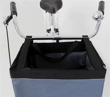 Transporter rowerowy przedni, szary, 38 × 25 × 25 cm