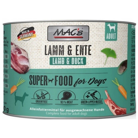 MAC's jagnięcina z kaczką dla psa 200 g