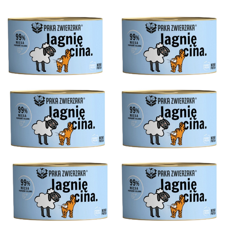 ZESTAW Paka Zwierzaka jagnięcina dla kota 6 x 200 g