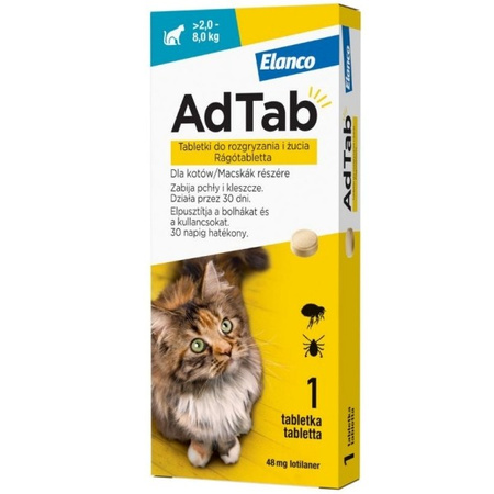 Elanco AdTab na kleszcze i pchły tabletka dla kota 2-8 kg 1 szt.