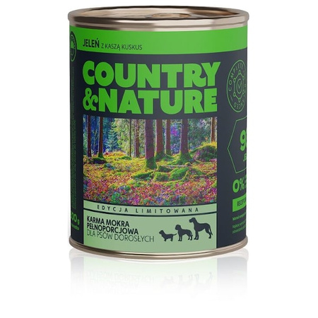 Country&Nature Jeleń z kaszą kuskus 800 g