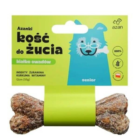 Kość do żucia dla psa Azanki Senior z insektami, żurawiną, kurkumą i witaminami 12cm