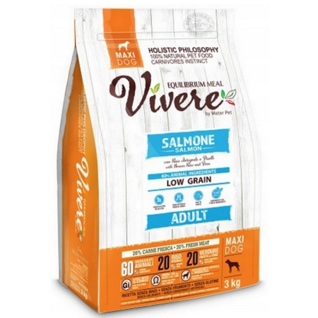Vivere Maxi Adult Salmon 3kg Karma Monobiałkowa z Łososiem dla dużych ras