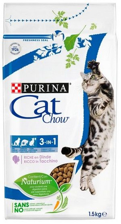 Purina cat chow 3in1 z indykiem 1,5kg