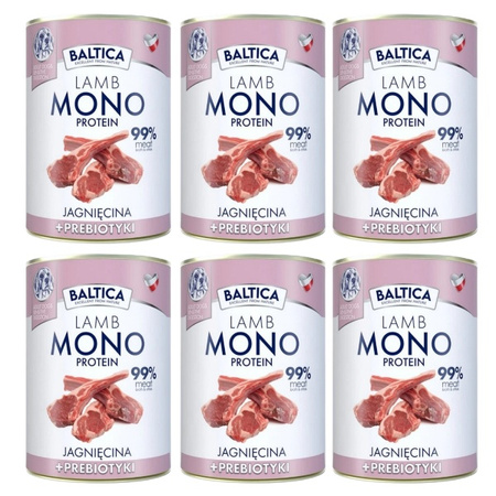 ZESTAW Baltica Nutraceutic jagnięcina z prebiotykami, 6 x 400 g