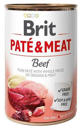 Brit pate & meat dog beef puszka 800g