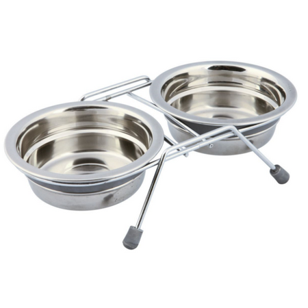 Trixie miski na stojaku stalowe 2x0,45 l