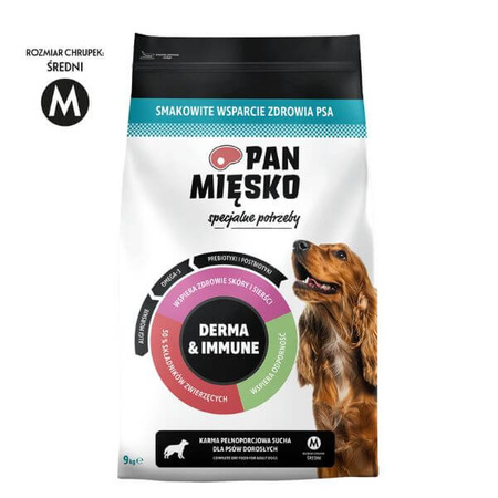 Karma sucha dla psa Pan Mięsko Specjalne potrzeby Derma & Immune (dorosły) chrupki M 3 kg