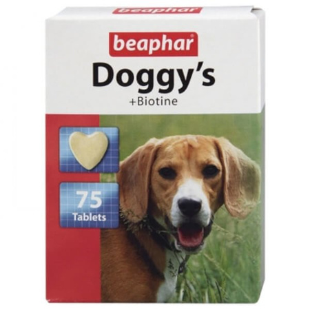 Beaphar doggy's + biotine przysmak witaminowy z biotyną dla psa 75 tab.