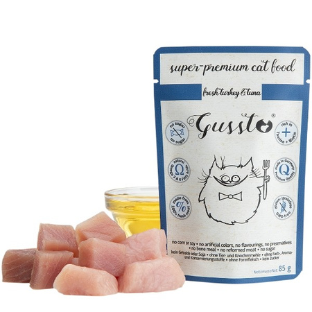 Gussto świeży indyk z tuńczykiem dla kota 85 g