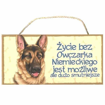 Tabliczka ozdobna dekoracyjna owczarek niemiecki 25x12,5 cm