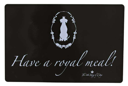 Podkładka pod miski King Dog 44×28 cm czarno-biała