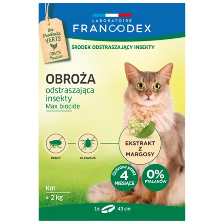 Francodex obroża odstraszająca insekty dla kota 43 cm