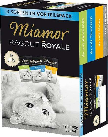 Miamor ragout royale mix galaretka - kurczak, królik, tuńczyk saszetki 12x100g