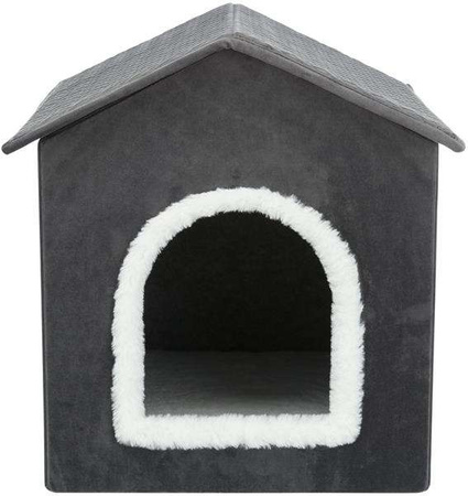 Livia, legowisko zamknięte, dla psa/kota, ciemnoszare/białe, 38x41x44 cm