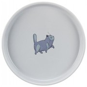 Miska, dla kota, szara, ceramiczna, 0,6l/23 cm, płaska i szeroka wersja
