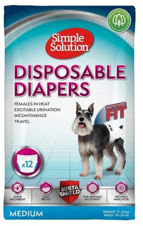 Simple Solution Pieluchy jednorazowe dla suczek M 12szt.