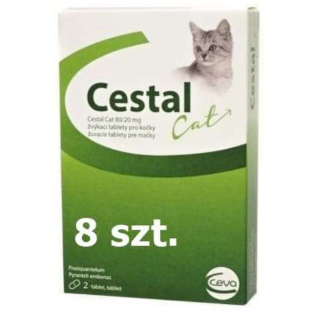 Cestal tabletki do żucia i rozgryzania dla kota 8 szt