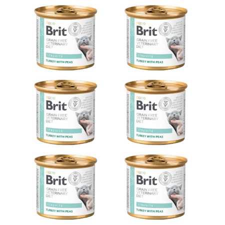 ZESTAW Brit Grain Free Veterinary Diets Struvite dla kota 6 x 200 g
