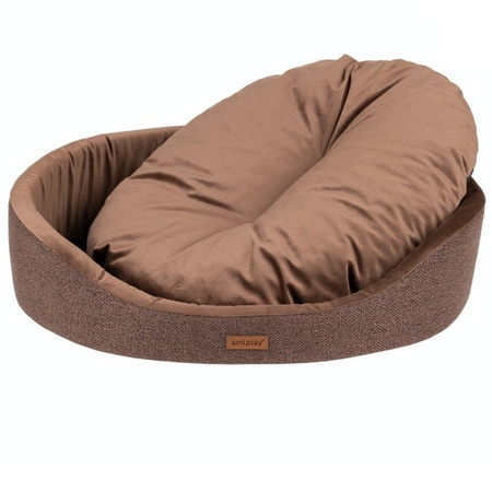 amiplay Siena legowisko owalne dla psa brązowe M