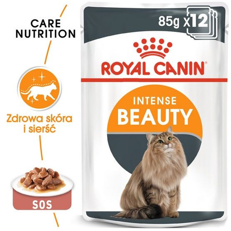 Royal Canin Intense Beauty w sosie  karma mokra dla kotów dorosłych, zdrowa skóra, piękna sierść saszetka 85g