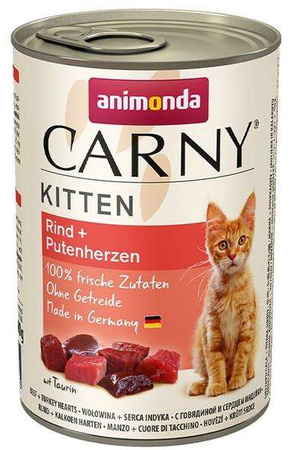 Animonda Carny Kitten Wołowina + Serca indyka puszka 400g