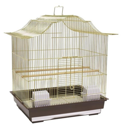 Klatka dla ptaków 47x36x55,5 cm złoto/brązowa