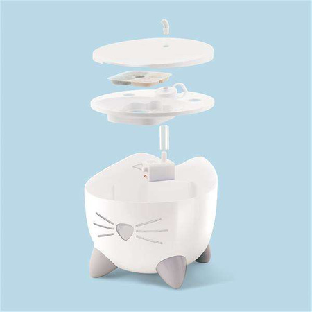 Pixi Fountain, fontanna dla kota, biała, 2,5l,  22x22x19,5 cm