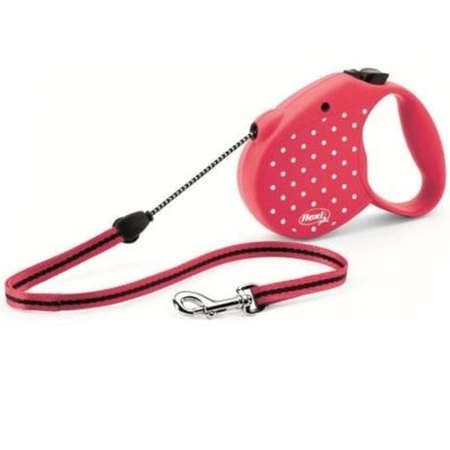 Smycz flexi fashion ladies red in dots m 5m
