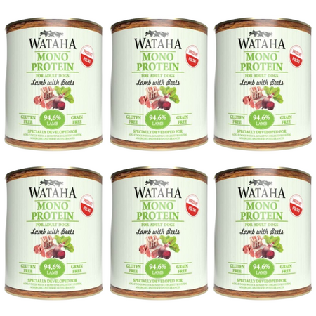 ZESTAW Wataha Monoprotein Adult jagnięcina dla psa 6 x 800 g